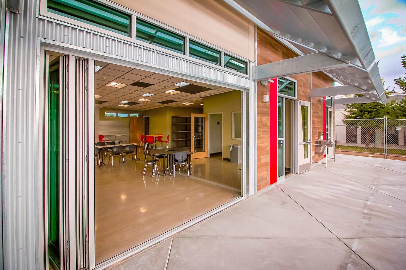 STEM classroom design exterior and interior glass walls