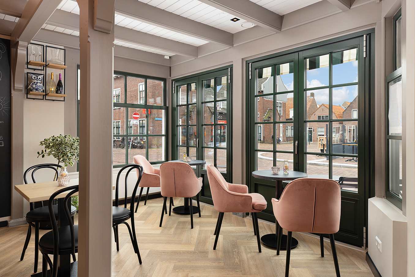 custom wood framed folding glass walls
