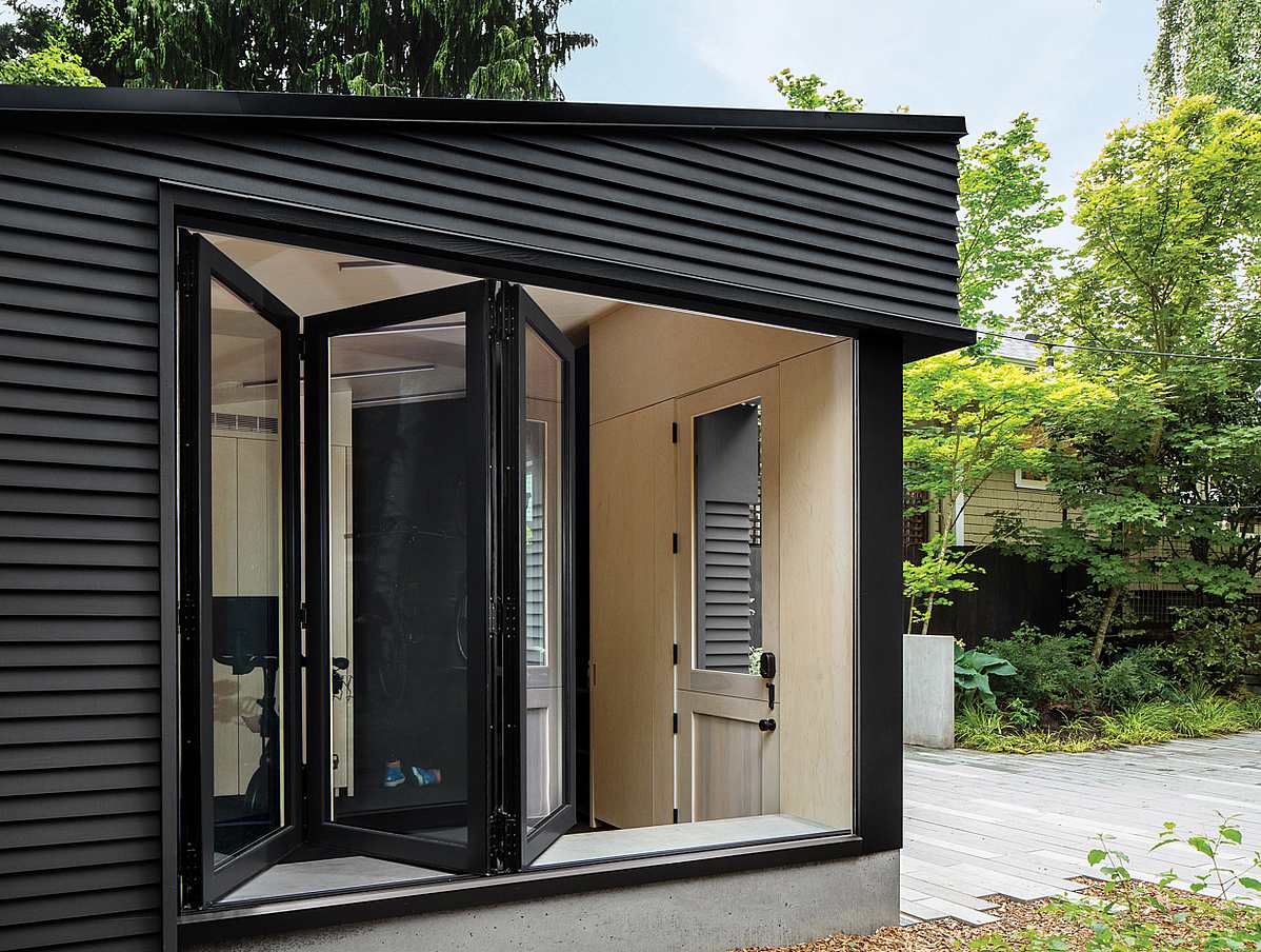 aluminum clad bifold glass window