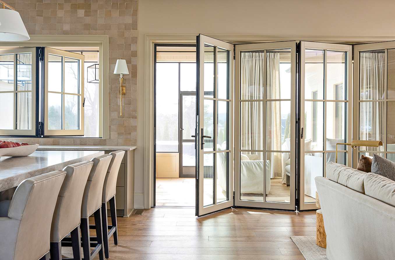 Generation 4 clad folding glass doors