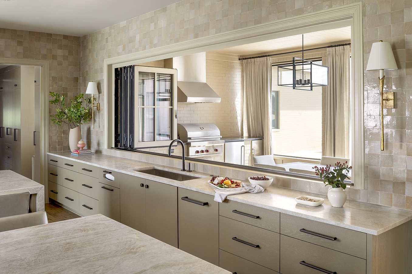 kitchen folding glass window system