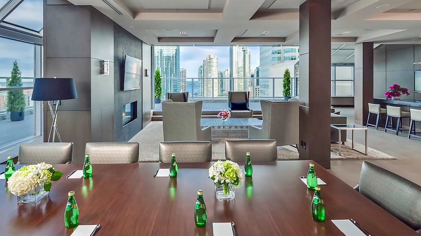 commercial venue space with accordion glass wall