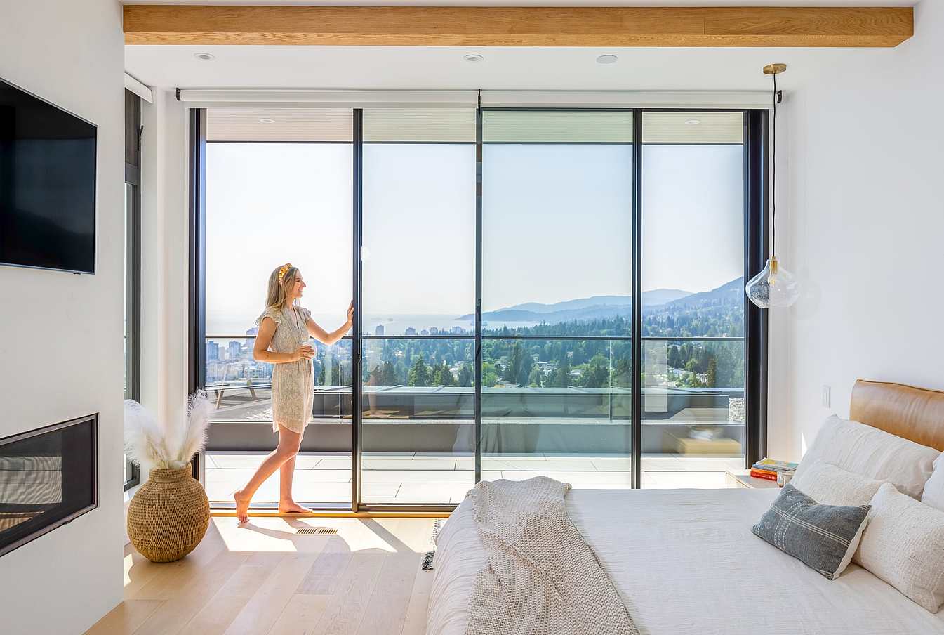 minimal framed opening glass walls