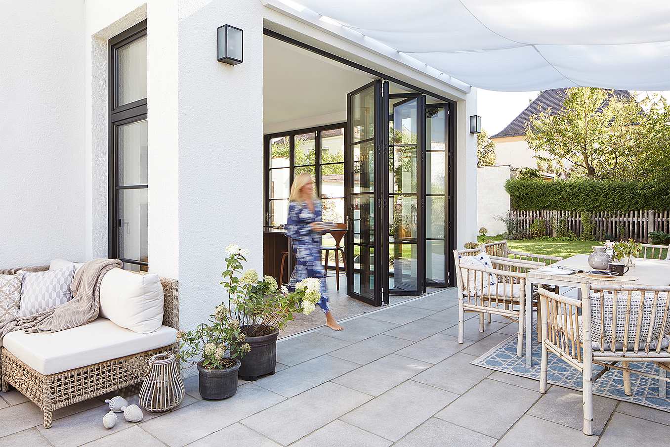 steel effect folding glass patio doors