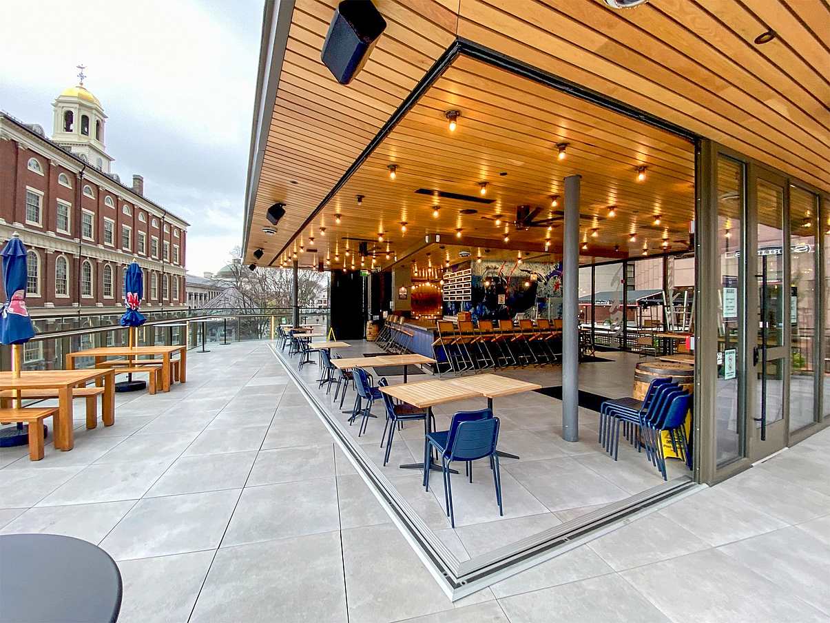 retractable glass wall winery design