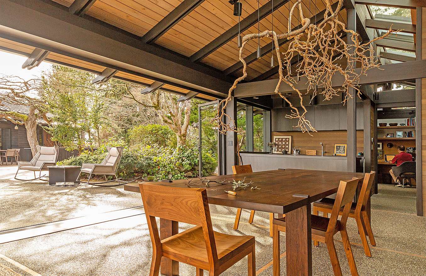 home office with biophilic design