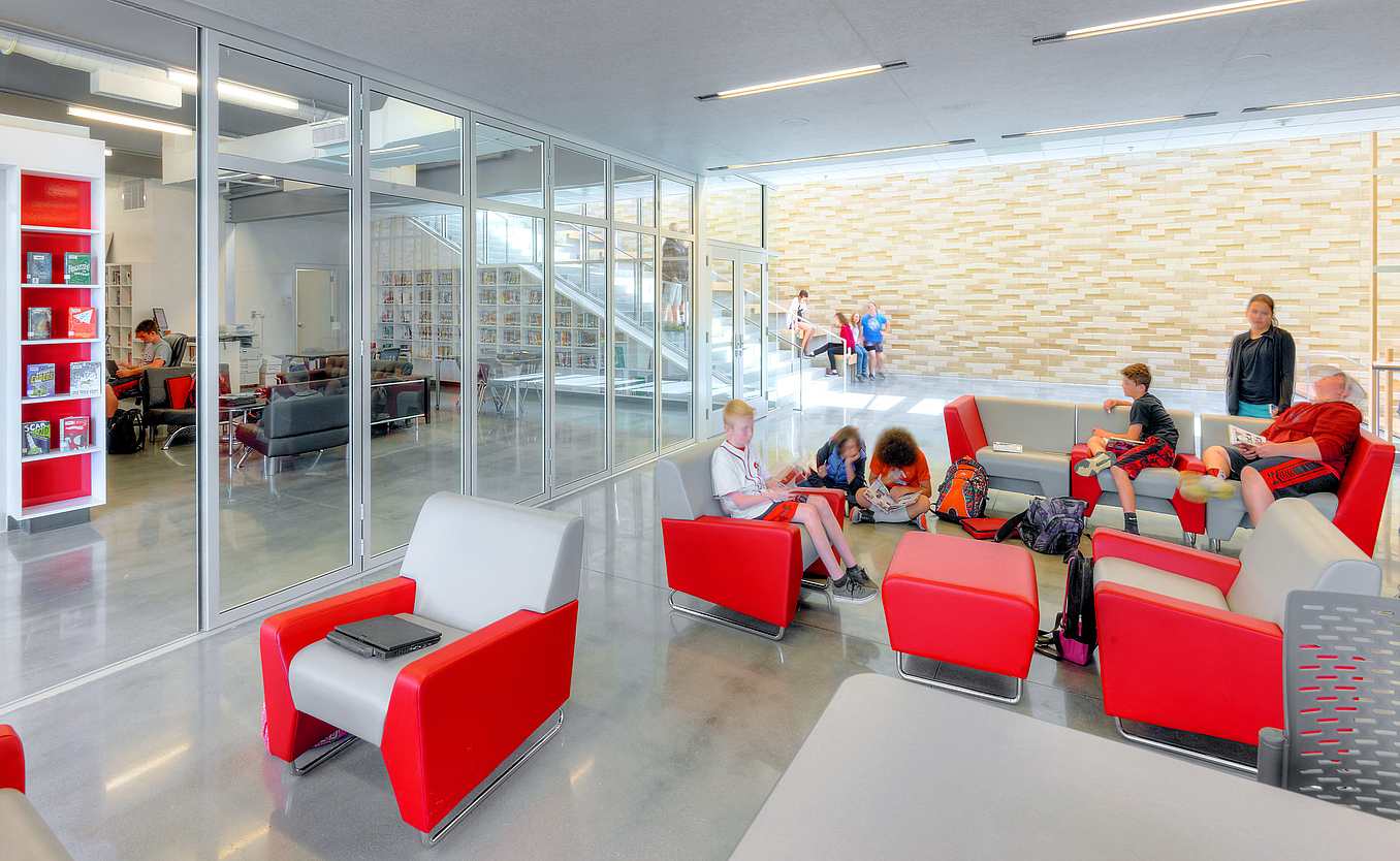 School facility opening glass door system