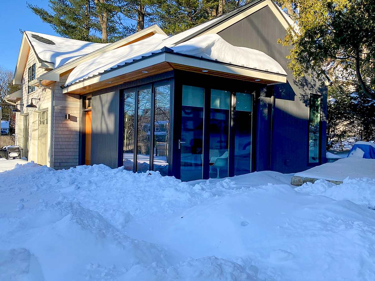 open corner design in snow