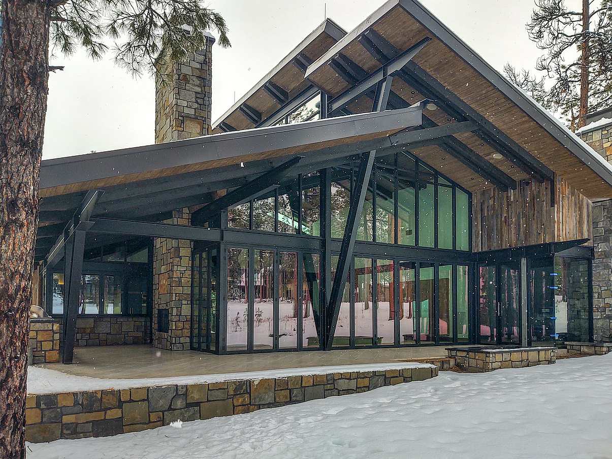 opening glass doors in winter