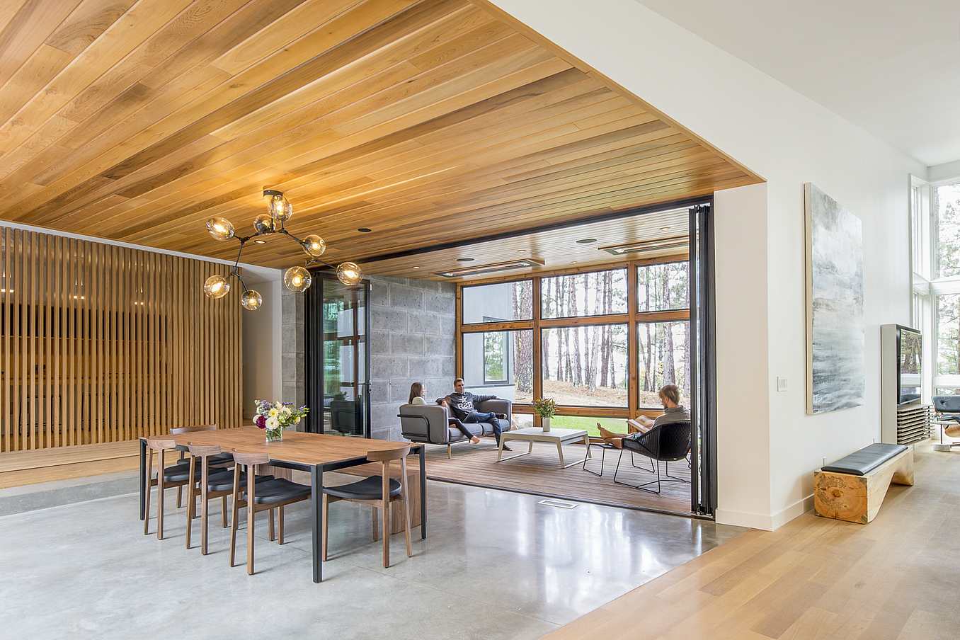 indoor-outdoor living with 3-season porch
