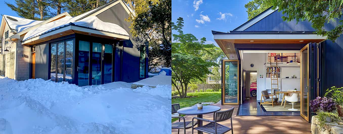 open corner cold weather opening glass doors
