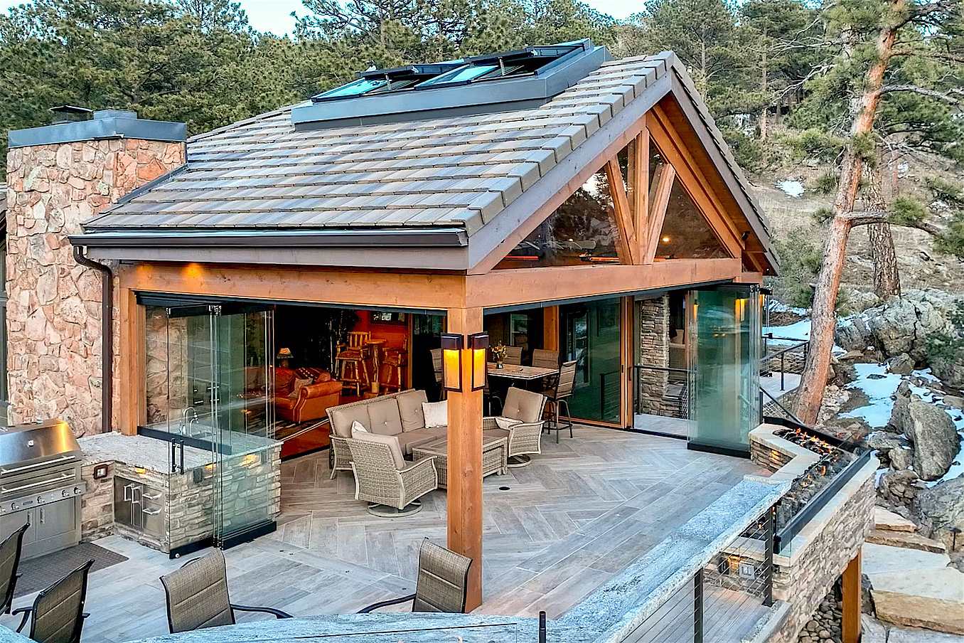 frameless cold weather openng glass doors