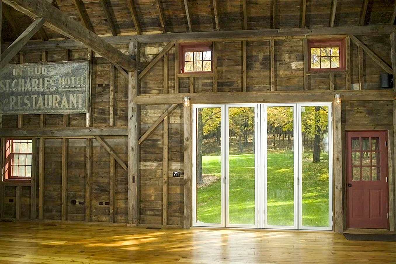 barn with NanaWall bifolding patio doors