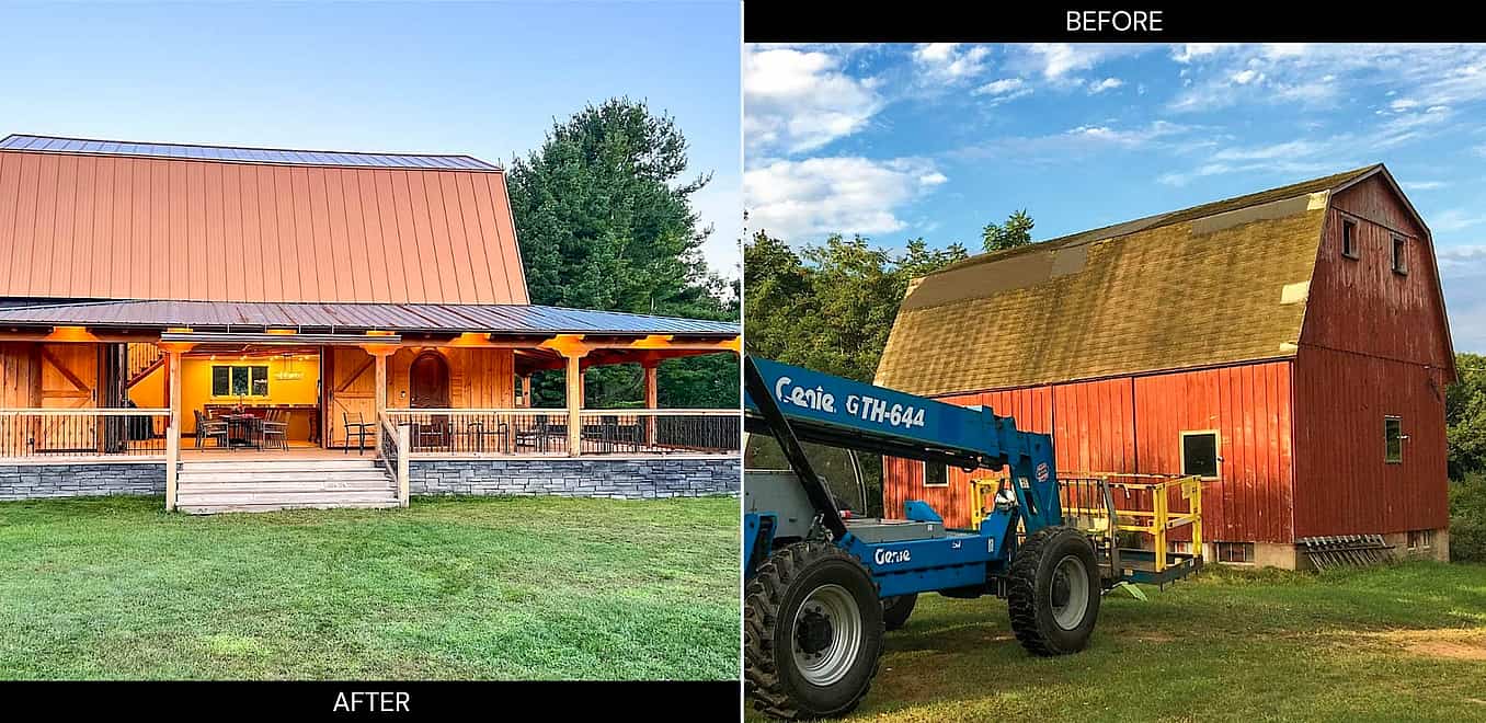 remodeled barn with NanaWall bifolding patio doors
