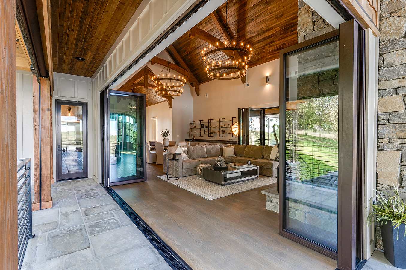 open corner folding glass doors
