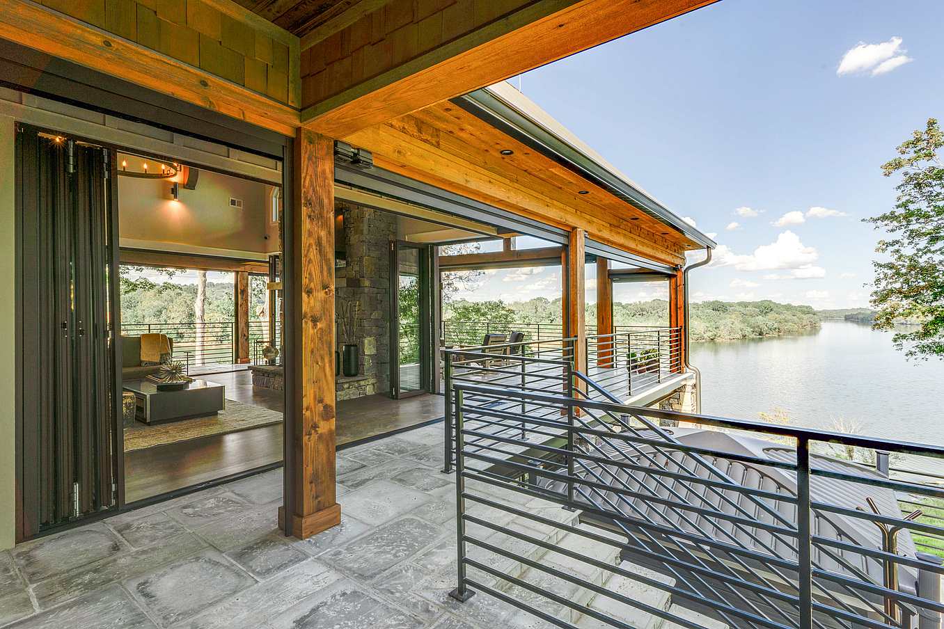 waterfront folding glass doors
