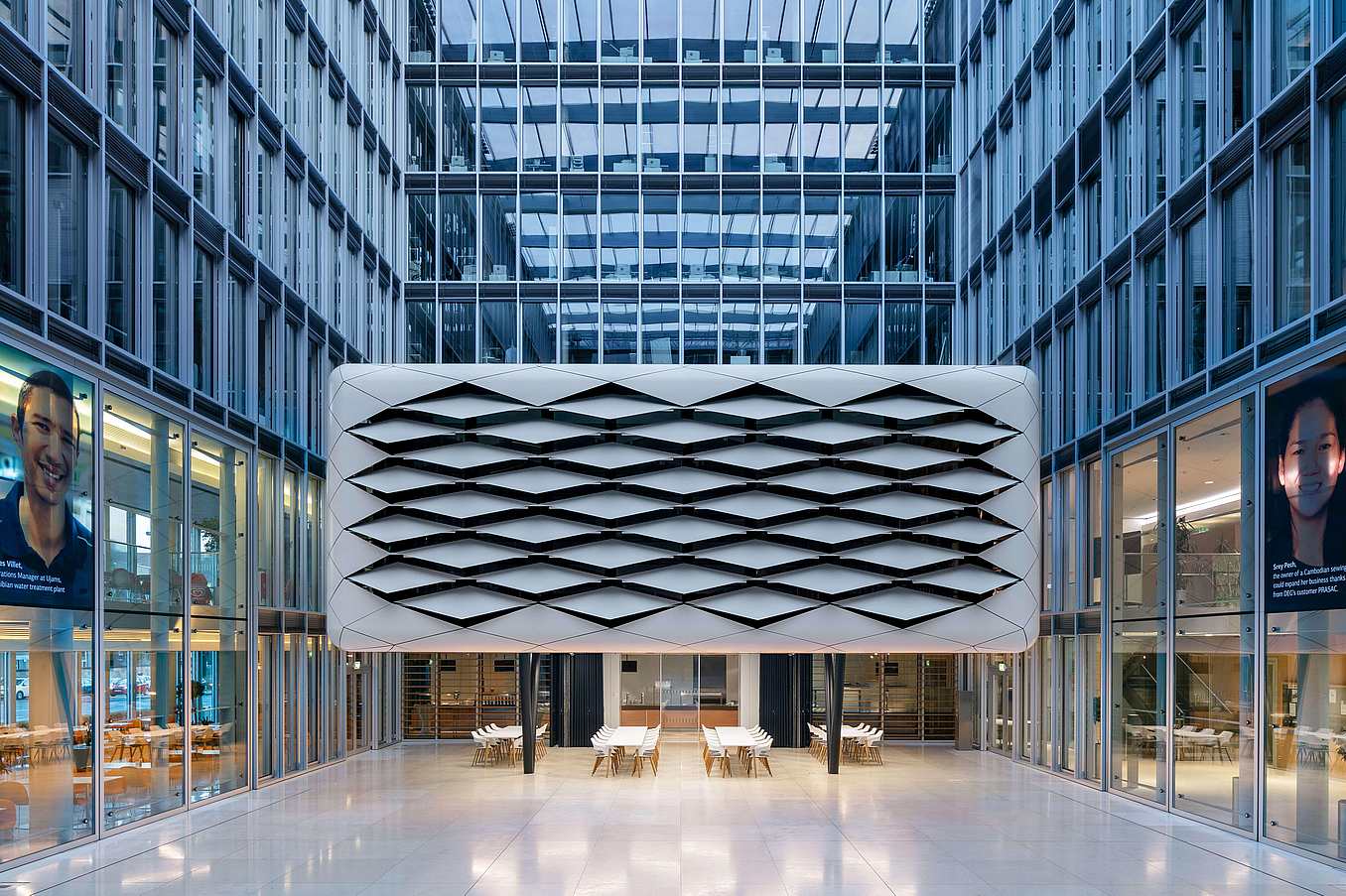 diamond patterned white skin creates the cloud supported by NanaWall HSW60