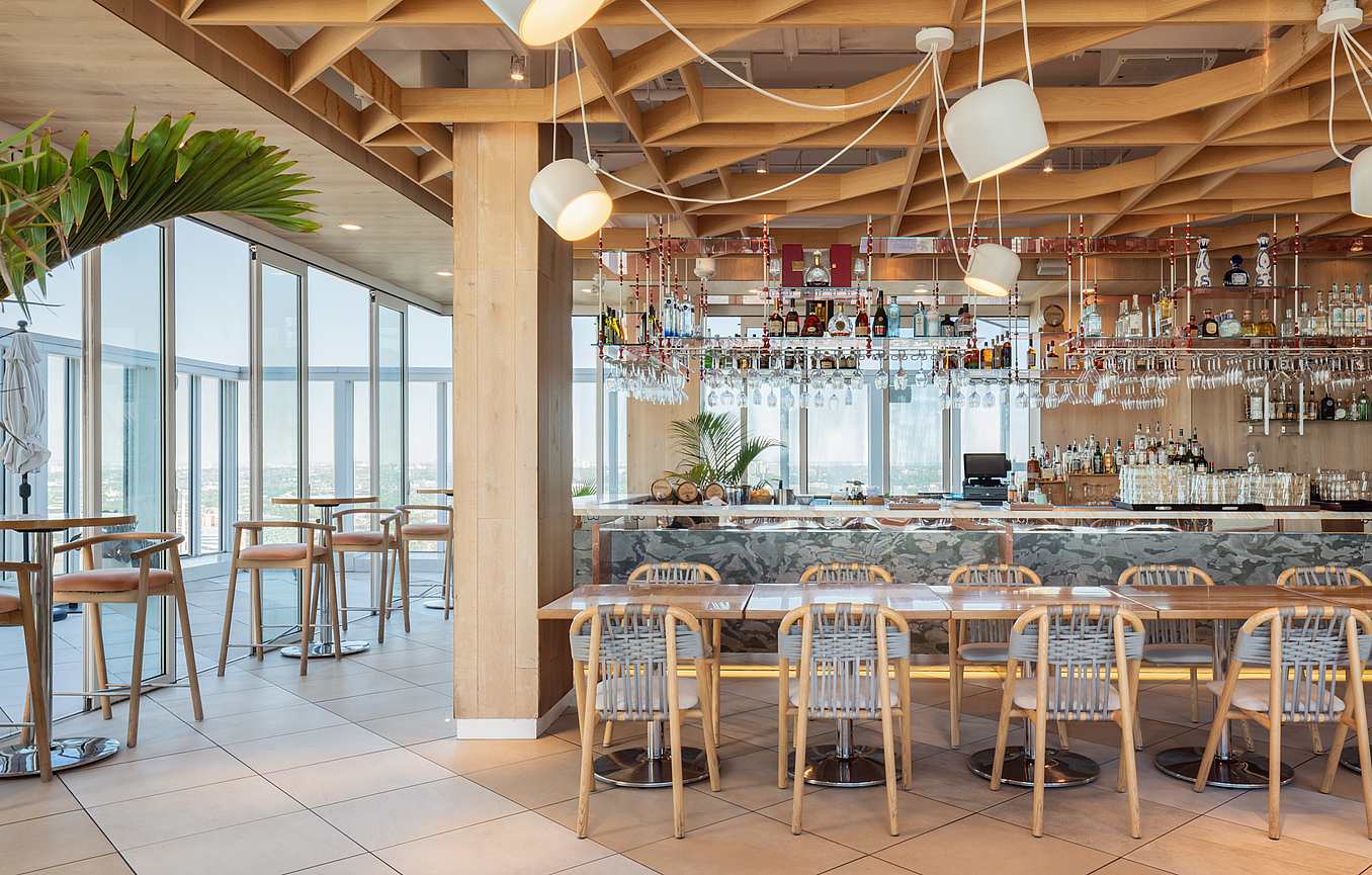best rooftop bars with commercial glass walls