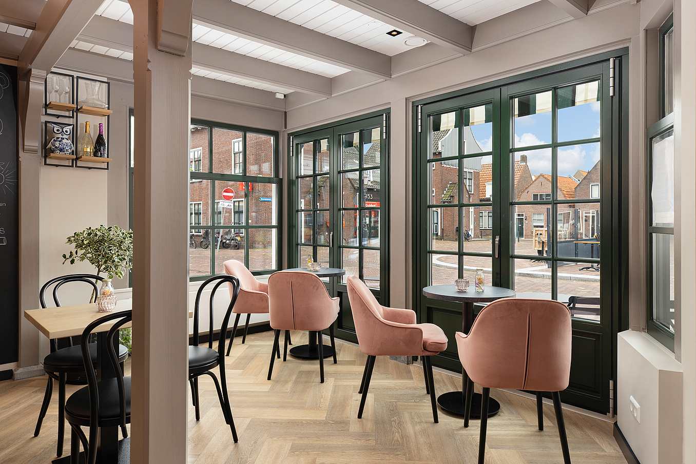 custom wood framed folding glass walls