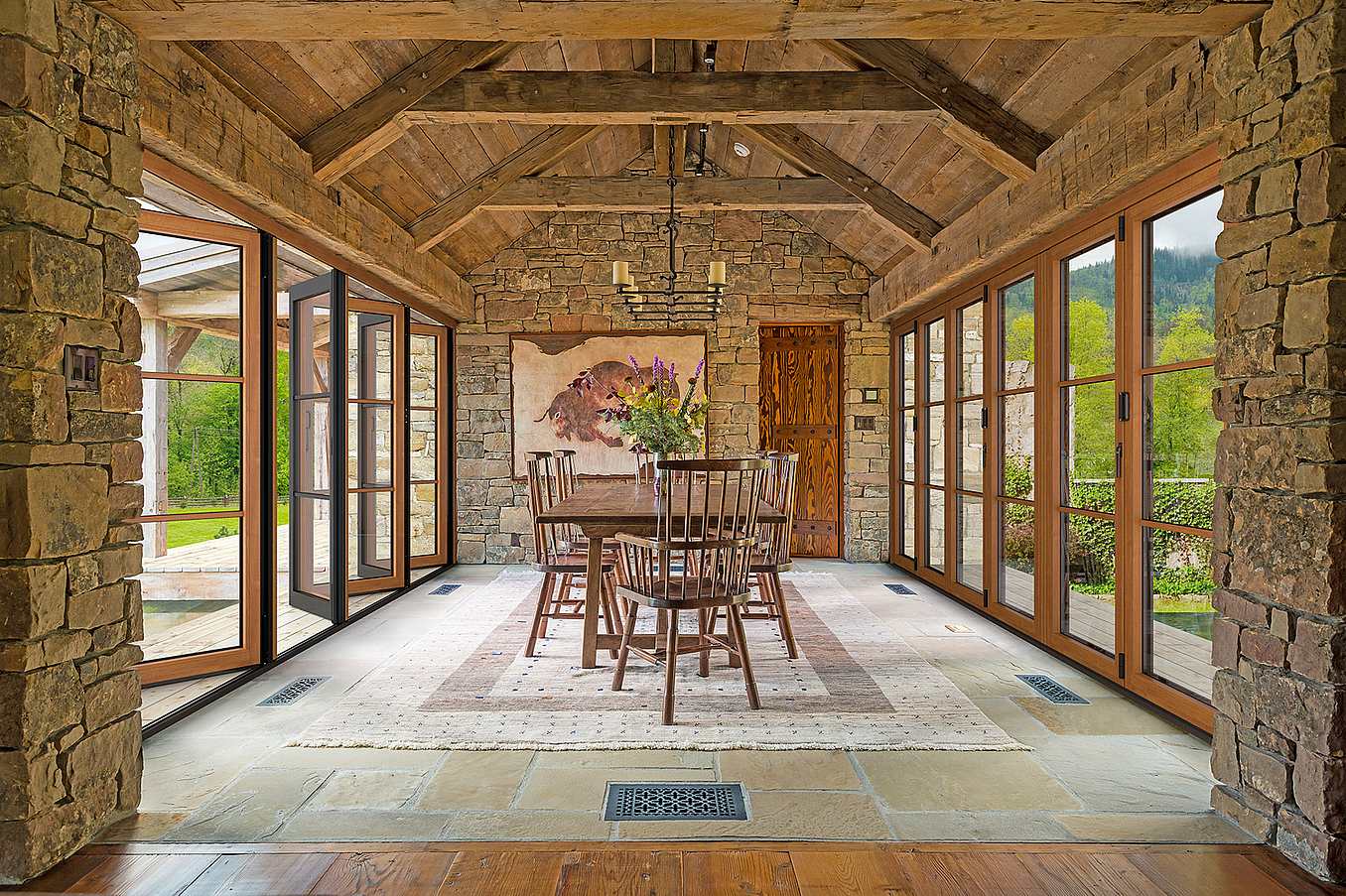 aluminum clad moveable glass doors