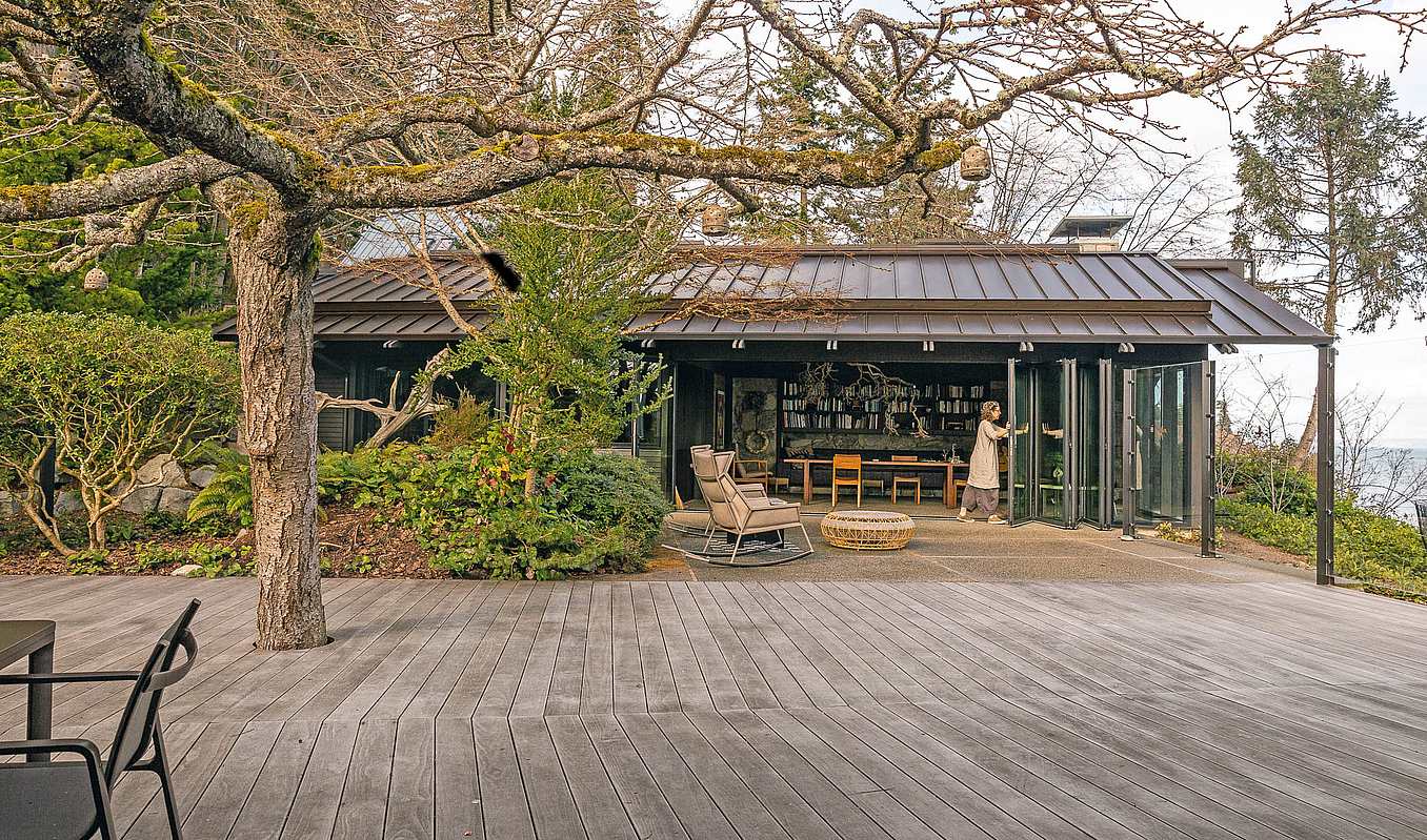 bifold glass walls in sustainable home