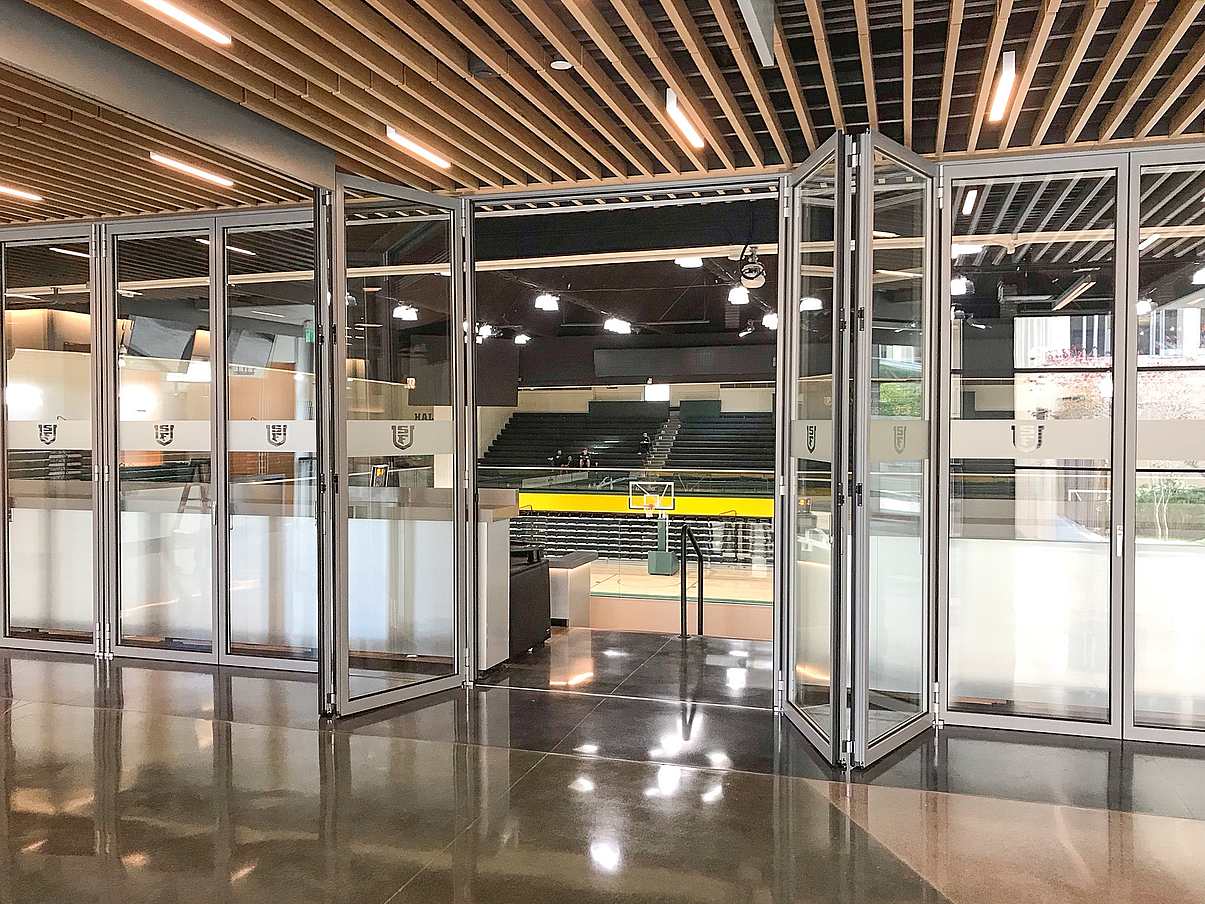 USF Dons Sobrato Center acoustic glass wall