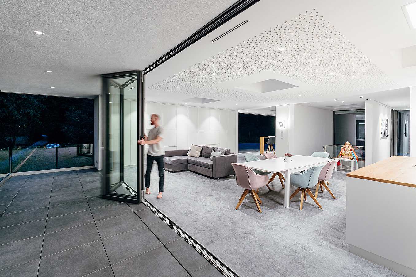 folding glass wall systems with easy operation