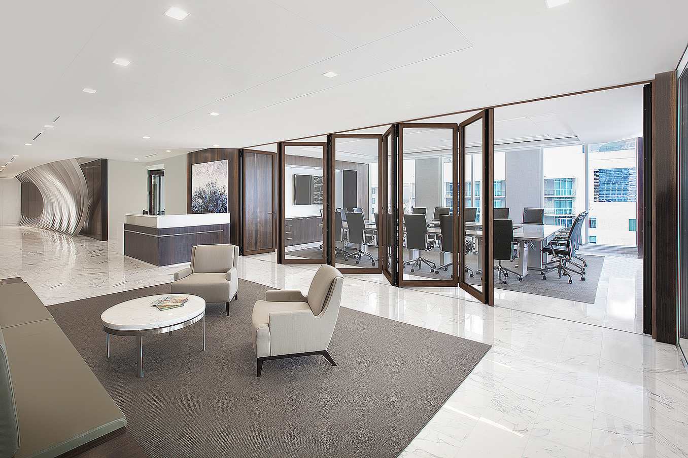 wood framed acoustical glass wall system