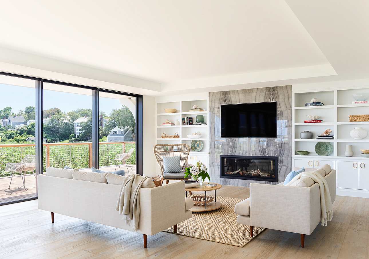 minimal framed sliding glass walls