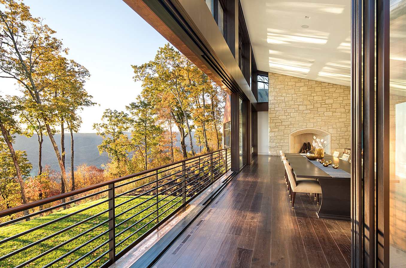 large panel sliding glass walls