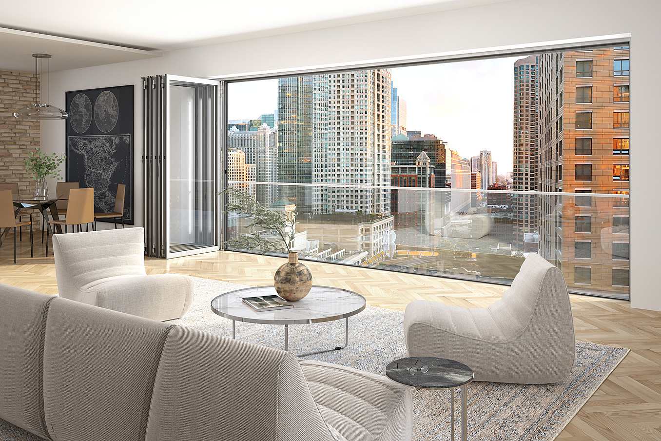 folding operable glass walls
