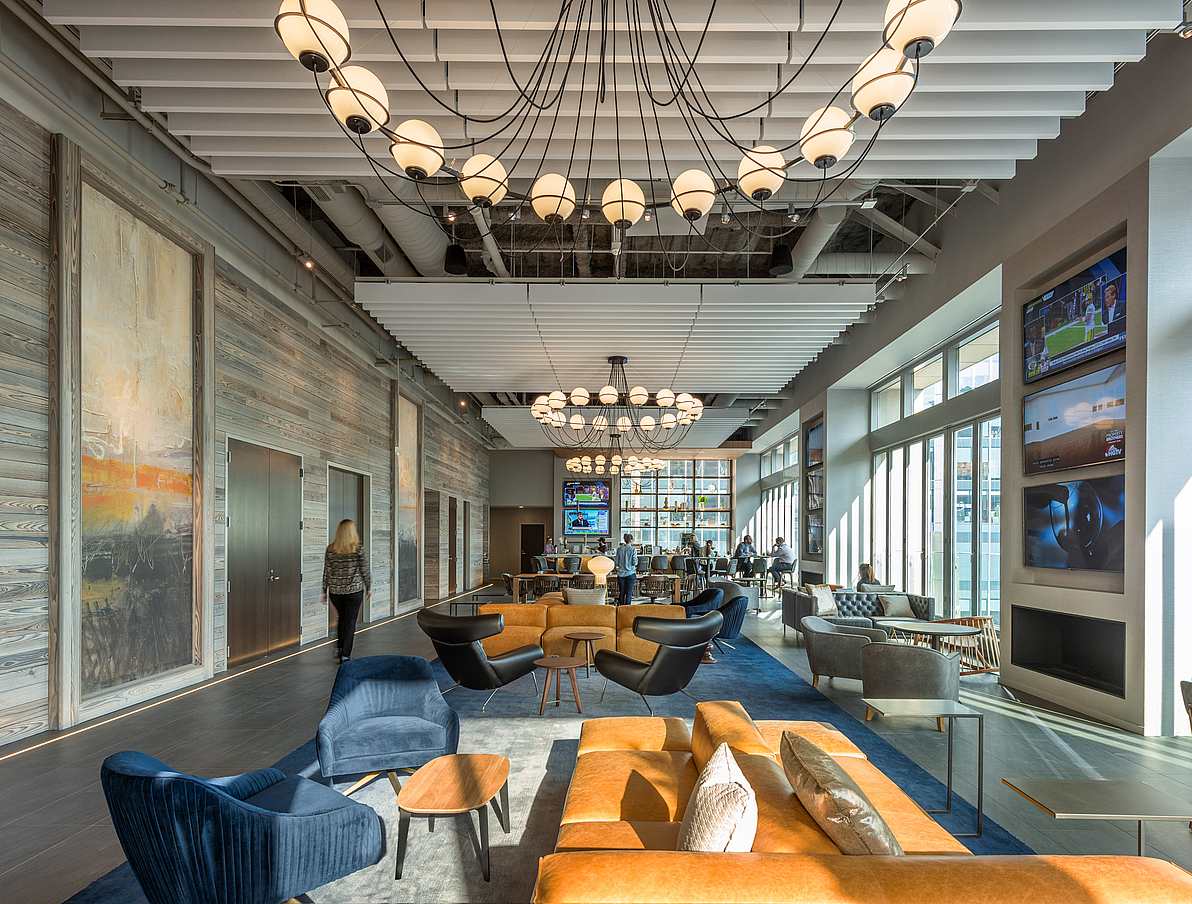 amenities room bifold glass walls