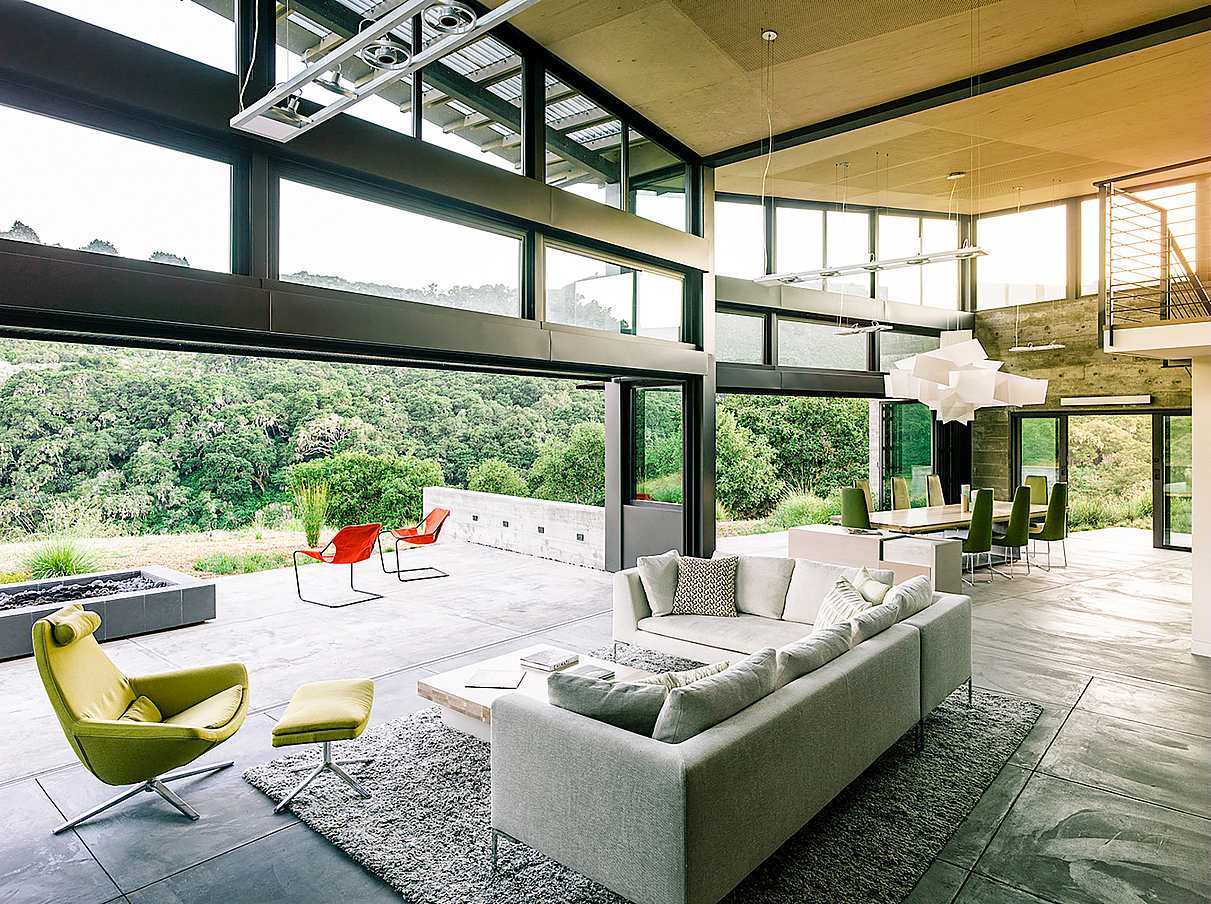 aluminum framed folding glass walls