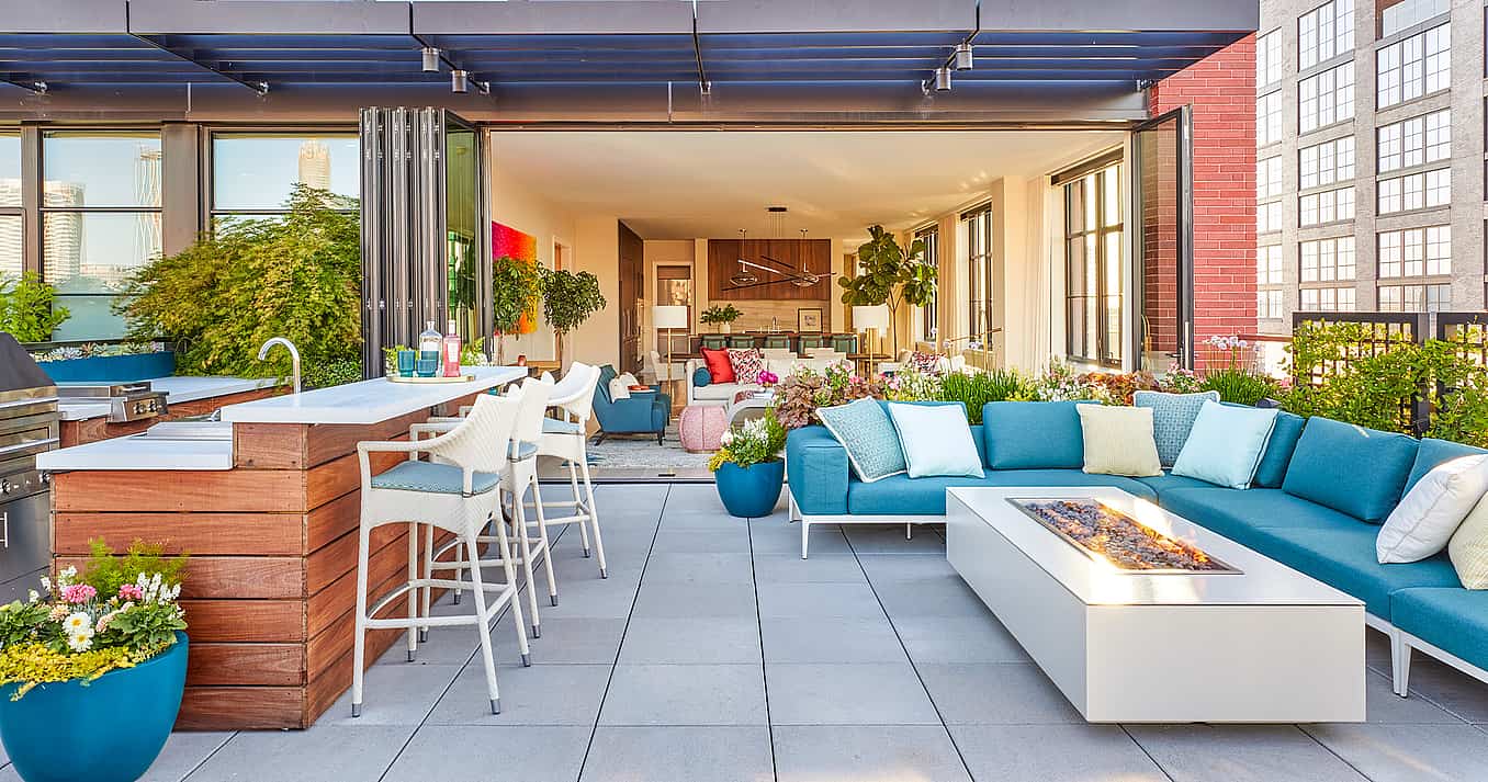 penthouse folding and sliding glass walls