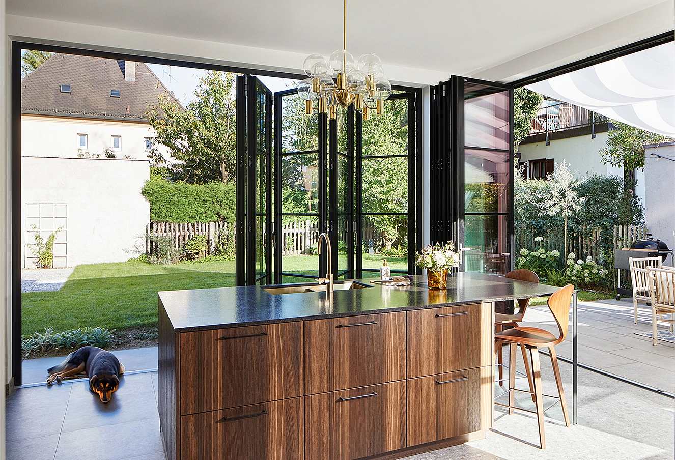 NanaWall Generation 4 Steel Effect Folding Glass Wall in SE Black Finish