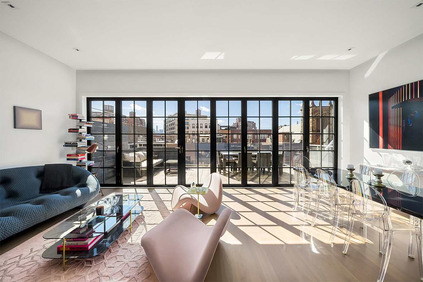 Penthouse with Steel Effect Folding Glass Walls