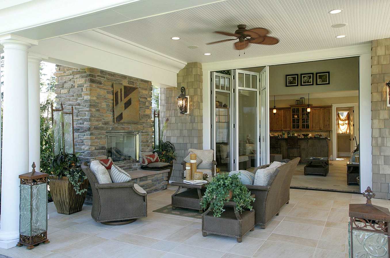 Large opening glass doors and California room