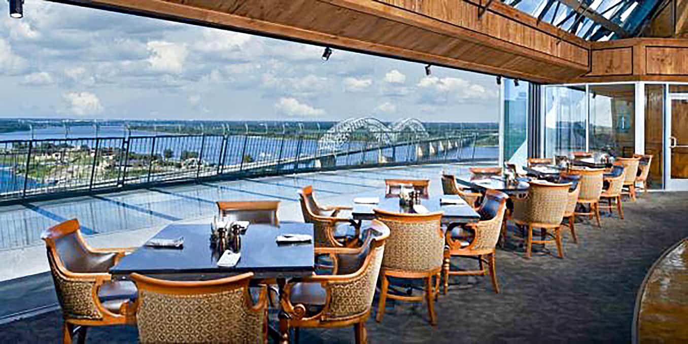 view from Lookout Restaurant folding glass walls