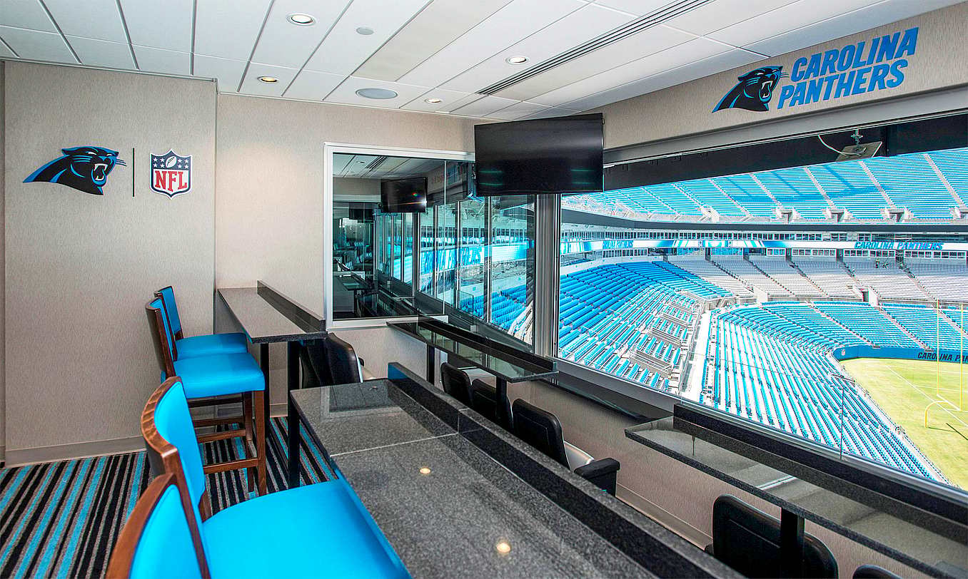 Caorolina Panthers Stadium with NanaWall stacking glass wall systems