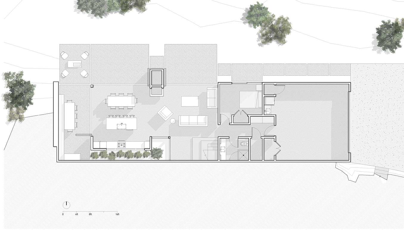 architectural view of lakefron home with NanaWall systems