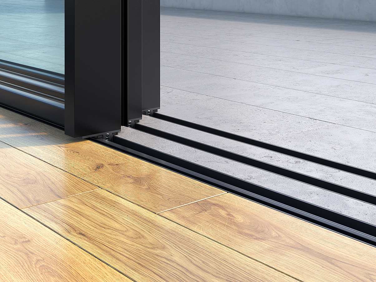 minimal sill for sliding glass door 