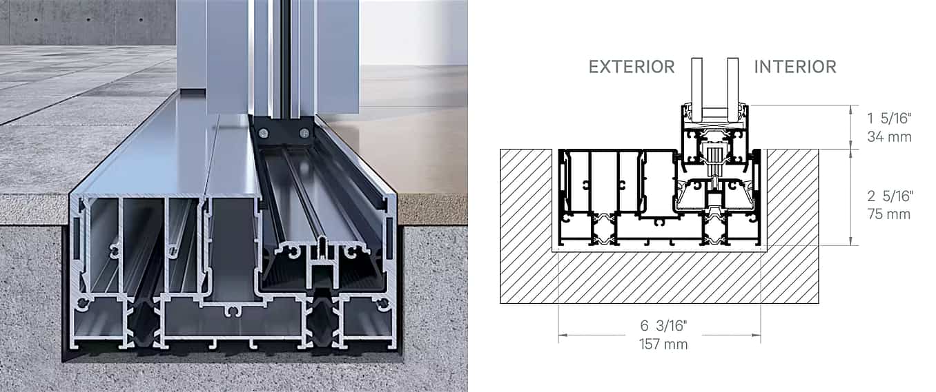 cero performance sill for sliding glass door