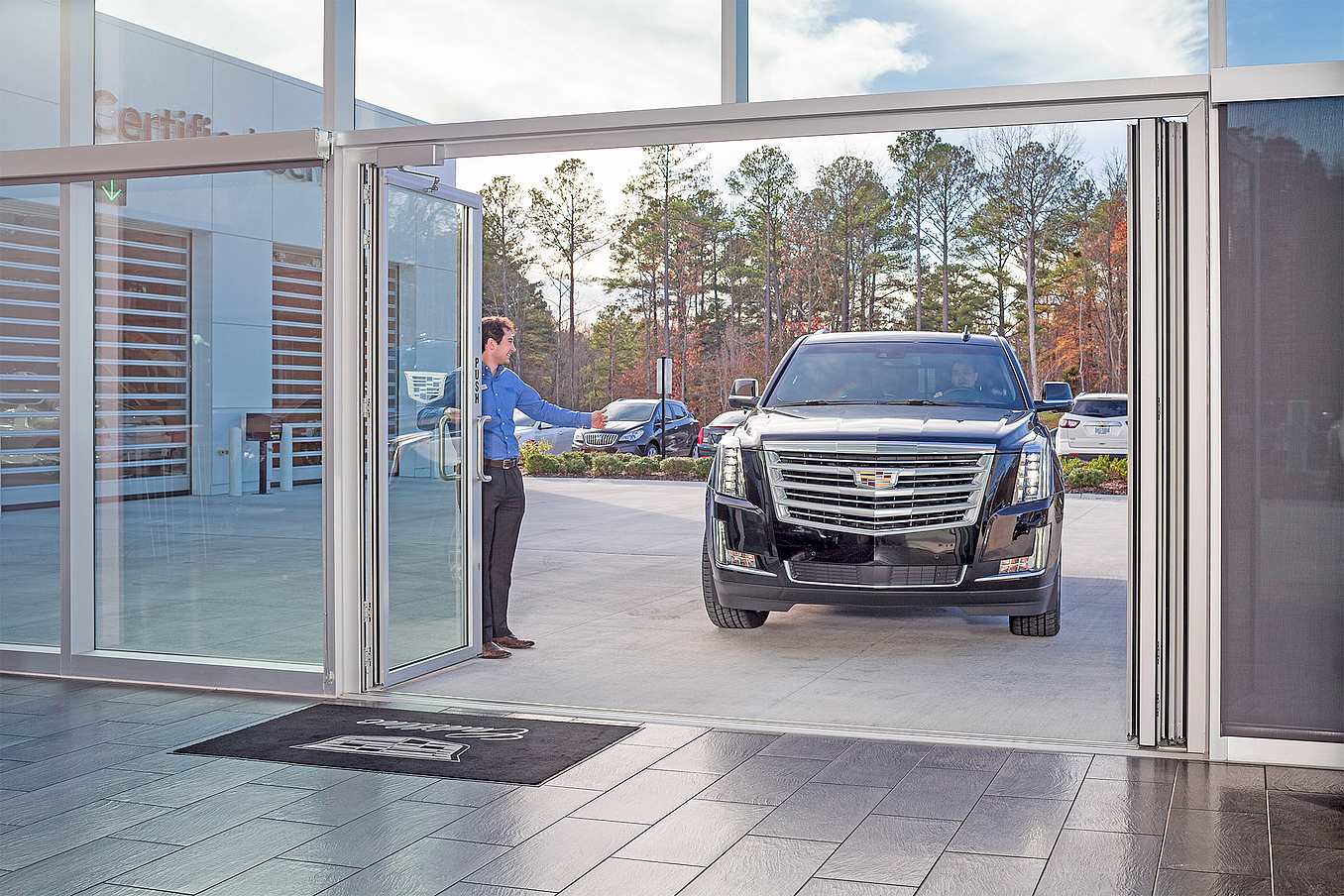 aluminum framed commercial folding glass door system