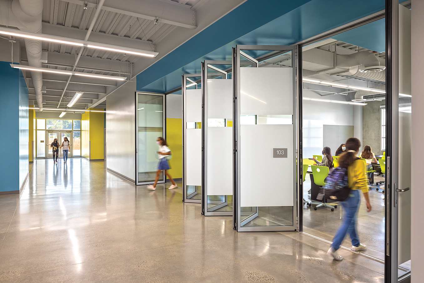floating panel set folding glass door system