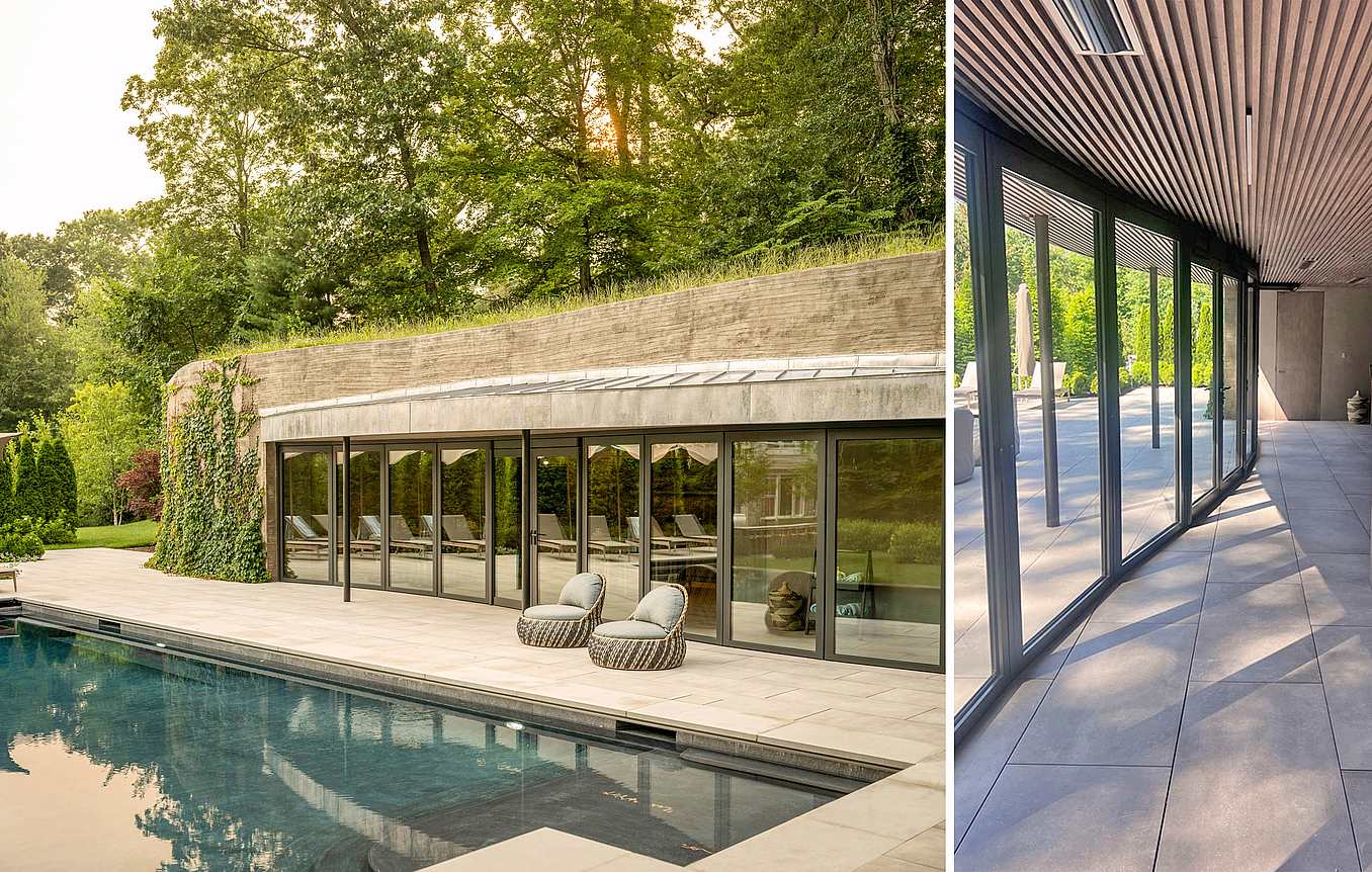 curved opening glass door system