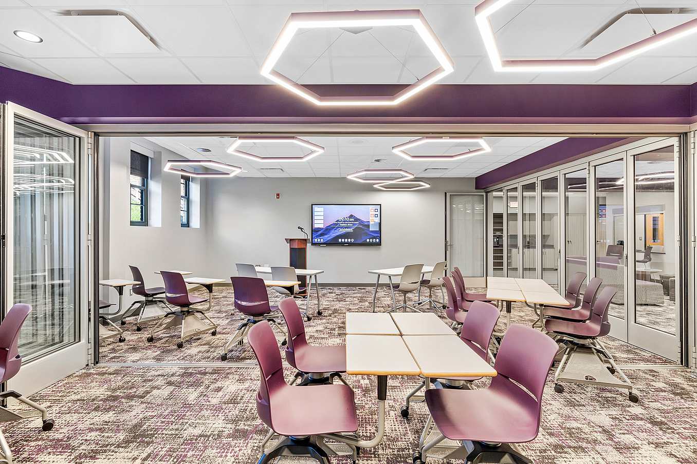 active learning classroom with NanaWall glass walls