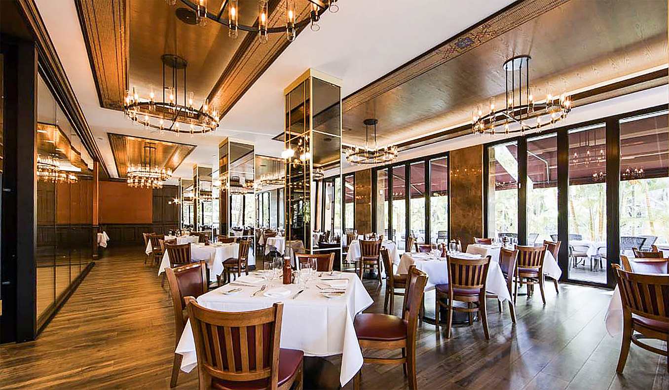 restaurant design with folding and sliding commercial glass doors