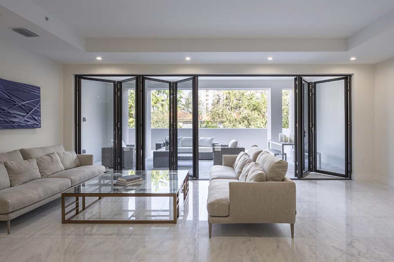 Hurricane-Rated-Folding-Glass-Doors-in-a-home