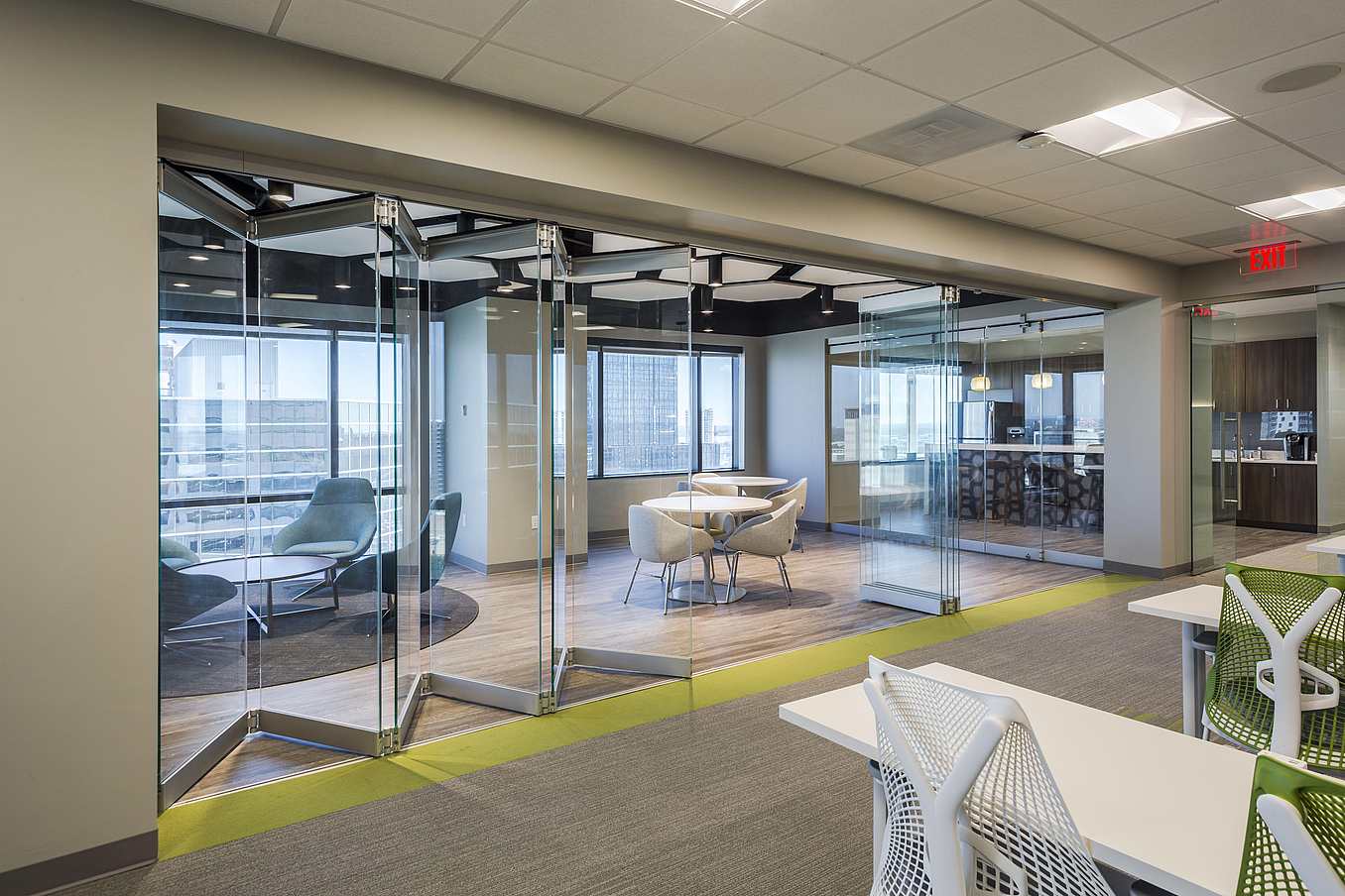 all glass frameless folding glass wall for interiors