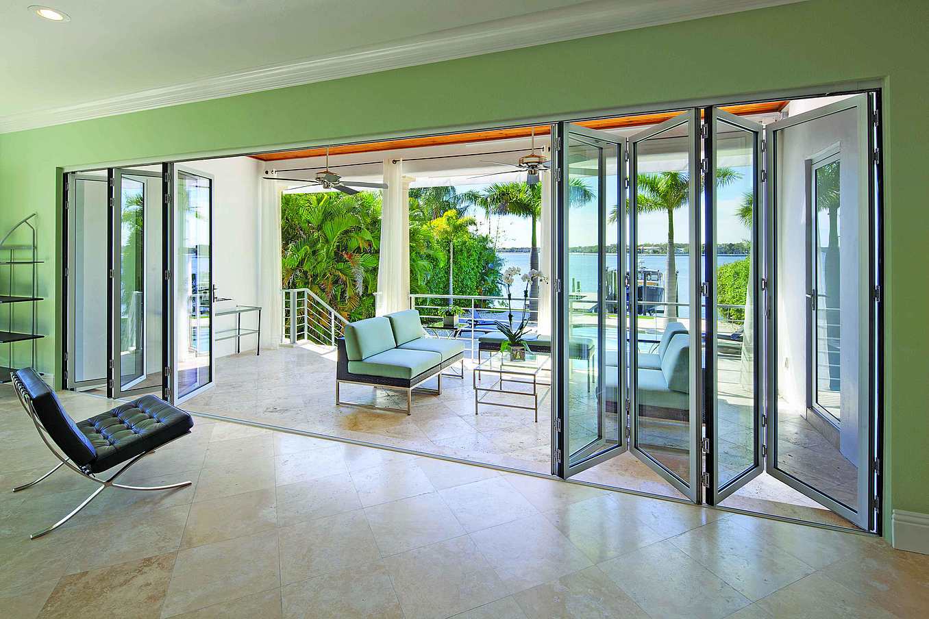 NanaWall SL45 narrow aluminum framed folding glass wall
